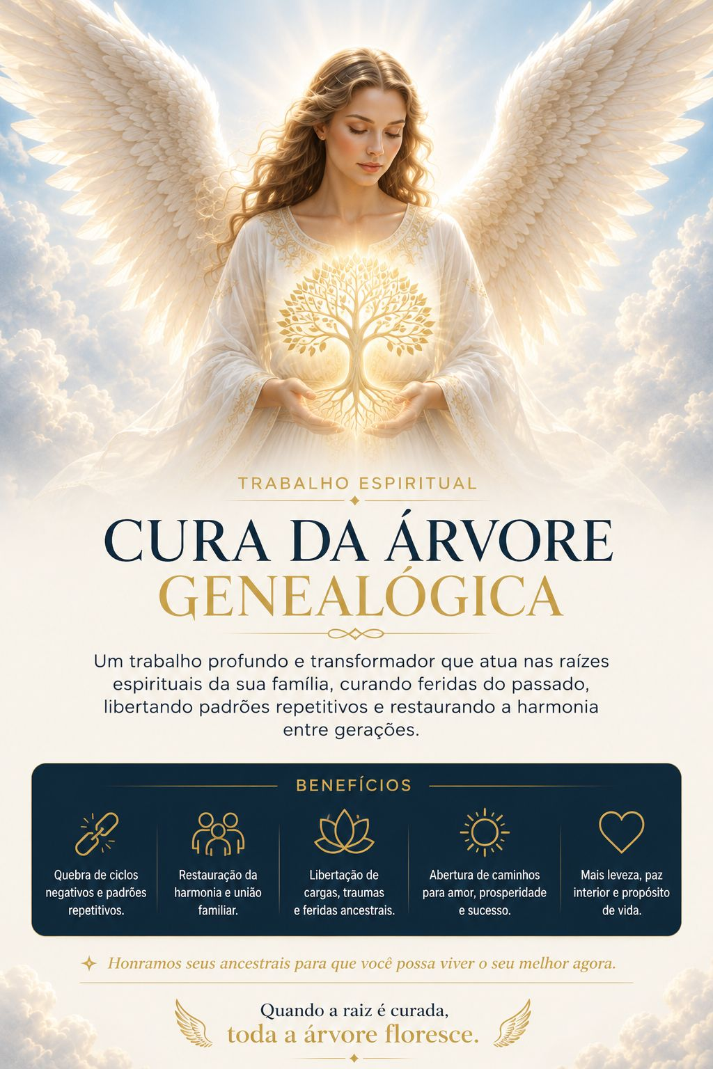 Anjo da Luz representando a Cura da Árvore Genealógica